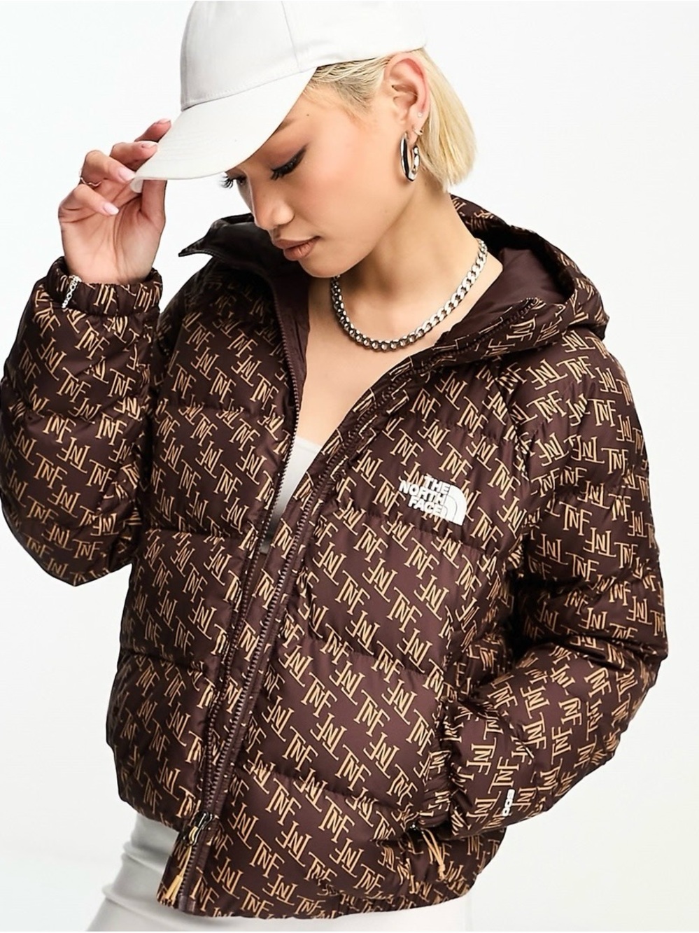 The North Face Brown Monogram Puff Jacket “TNF”